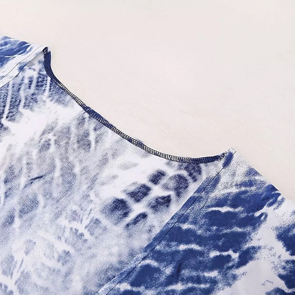 New Blue Boho Tie Dye Kimono - Picture 8 of 12